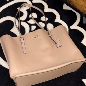 Coach Beige Leather Tote Bag